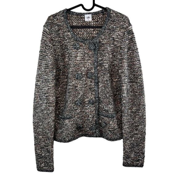 Cabi Tweed Double Breasted Ritz Knit Cardigan Sweater Size Small Corpcore Casual - Picture 1 of 8